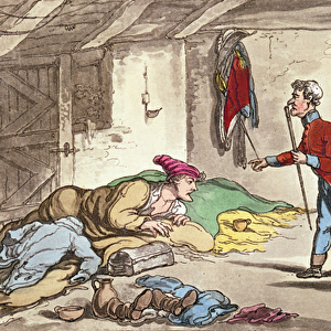 Poor Johnny on the sick list, pl. 9 from the book The Military Adventures of