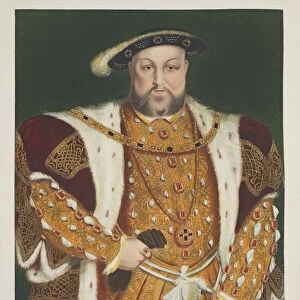 Portrait of Henry VIII (1491-1547) aged 49, pub. 1902 (colour litho)