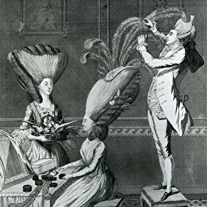 The Preposterous Head Dress, or the Featherd Lady, 1776 (etching)