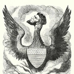 Punch cartoon: The Federal Phoenix - Abraham Lincolns re-election in the 1864 US presidential election (engraving)