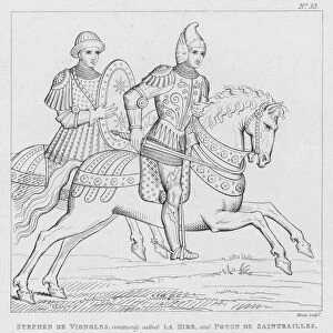 Stephen de Vignoles, commonly called La Hire, and Poton de Saintrailles, on an expedition against the Duke of Burgundy, in 1434 (engraving)