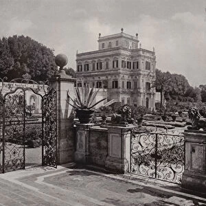 Villa Pamphilj Doria, Rome, The Foot of the West Stairway (b / w photo)