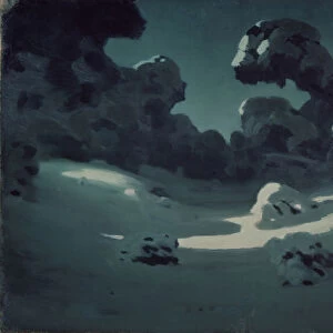 Moonlight spots in the wood. Winter, 1898-1908. Artist: Kuindzhi, Arkhip Ivanovich