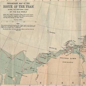 Preliminary Map of the Route of the Fram along Northern Coast of Old World, c1893-1896, (1897)