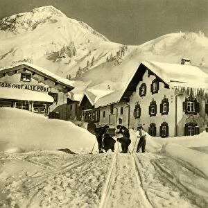 Skiers at Stuben am Arlberg, Vorarlberg, Austria, c1935. Creator: Unknown