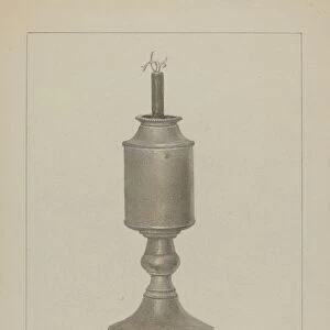 Whale Oil Lamp, c. 1938. Creator: Cora Parker