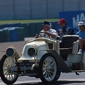 Formula One World Championship: Williams team mates Damon Hill and Alain Prost take a different form of transport