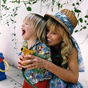 Britt Ekland Film Actress with her son Thomas Jefferson A©Mirrorpix