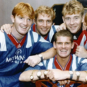 Glasgow Rangers players (left to right) Stuart McCall, Ally MCoist, Andy Goram