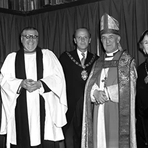 M. Parker (left) with the Archbishop of Canterbury and the then Mayor of Beckenham C