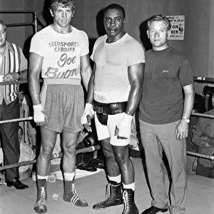 A young Joe Bugner (left) with former heavyweight champion Sonny Liston (centre