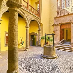 Well in the courtyard in the Columbus House, Las Palmas, Gran Canaria, Spain