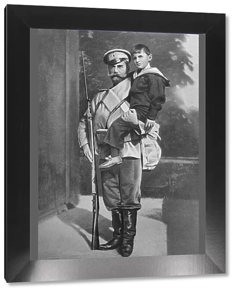 Tsar Nicholas II holding his son, the Tsarevich Alexei