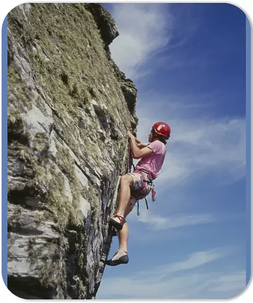 Rock climbing at Bosigran, Cornwall