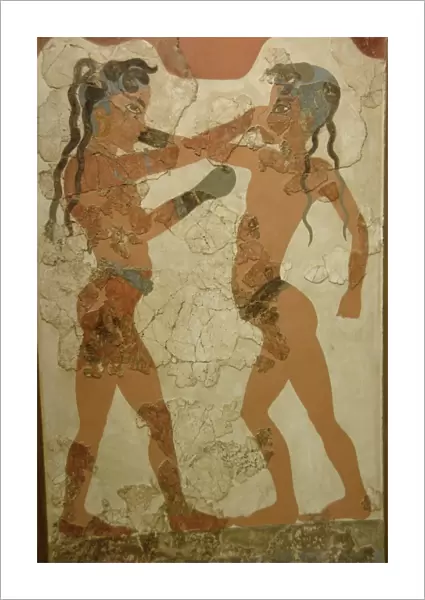 Minoan art. Greece. 16th century B. C. Fresco of boxing kids