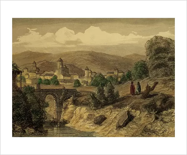 Ecuador. San Francisco de Quito. Engraving, 1850