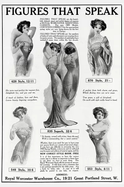 Advert for Royal Worcester corsets 1909