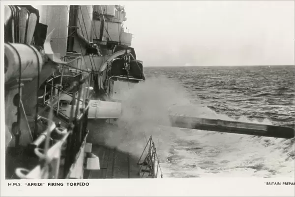 A torpedo fired from HMS Afridi - British Destroyer