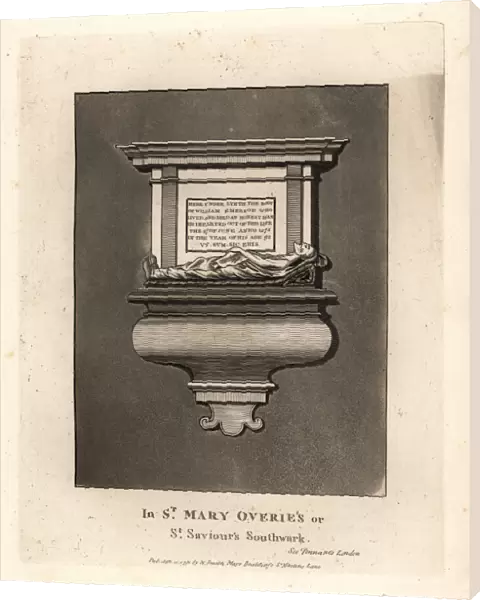 Grave effigy and monument to William Emerson, died 1575