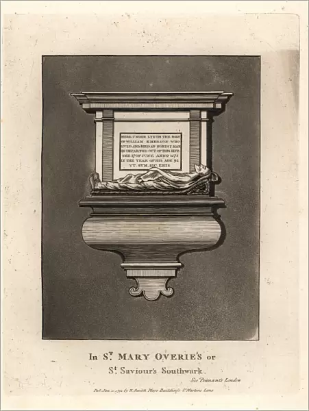 Grave effigy and monument to William Emerson, died 1575