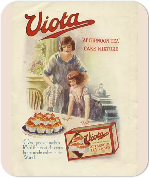Advertisement for Viota 'Afternoon Tea'cake mixture, one packet makes 18 of the most