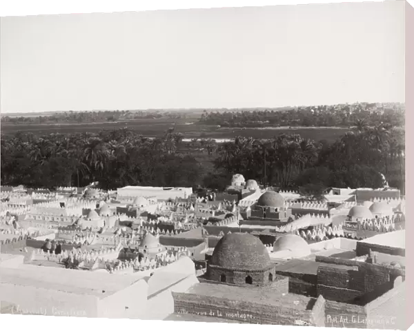 Assiout, Asyut, Egypt, Arab cemetery and the town