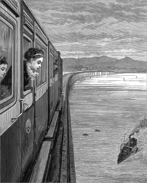 Queen Victoria travelling over the Tay bridge