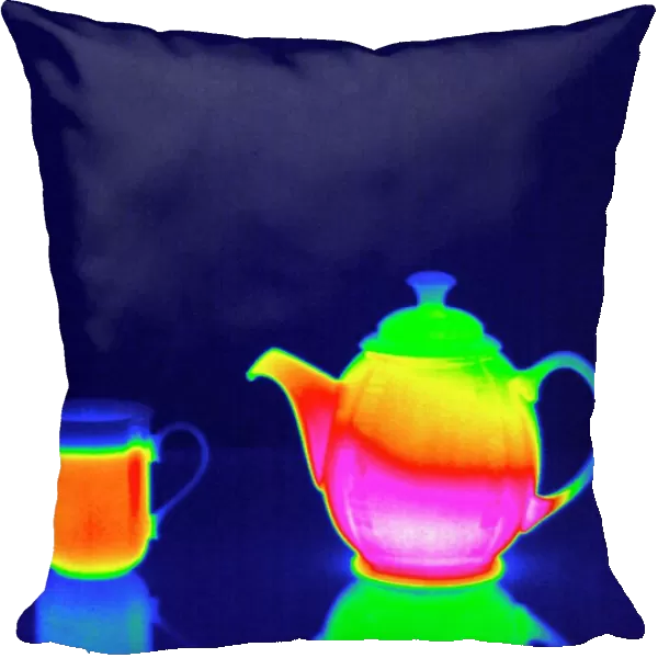 Teapot and hot drink, thermogram