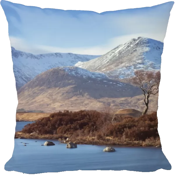 Snow covered mountains around Lochan na h-Achlaise, just by the A82, lower Rannoch Moor