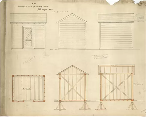 M. R Sharpness -Drawing for Shed for Storing Sacks [1877]