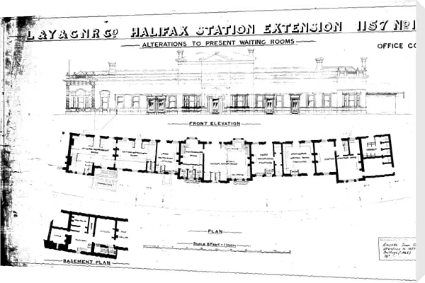 L&Y & GNR Company Halifaax Station Extension - Alterations to Present Waiting Rooms [1885]