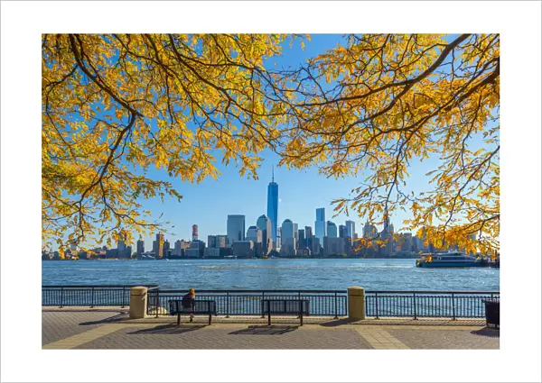USA, New York, Manhattan, Lower Manhattan and World Trade Center, Freedom Tower, viewed