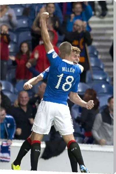 Rangers FC: Lewis Macleod and Kenny Miller's Thrilling Goal Celebration in Petrofac Training Cup at Ibrox Stadium