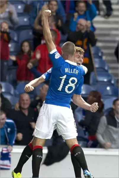 Rangers FC: Lewis Macleod and Kenny Miller's Thrilling Goal Celebration in Petrofac Training Cup at Ibrox Stadium