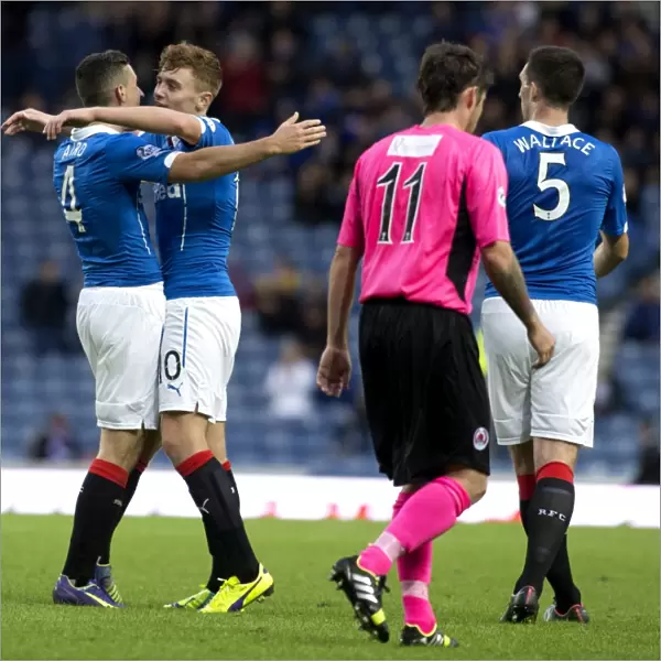 Rangers FC: Macleod and Aird Celebrate First Goal in Petrofac Training Cup at Ibrox Stadium