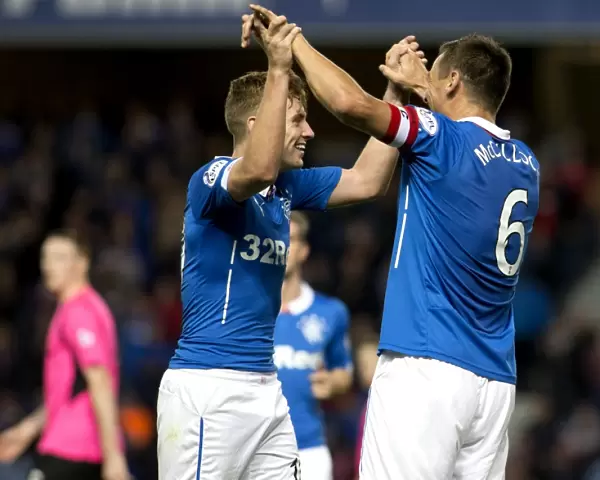 Rangers: McCulloch and Macleod's Double Strike Celebration in Petrofac Training Cup Second Round at Ibrox Stadium