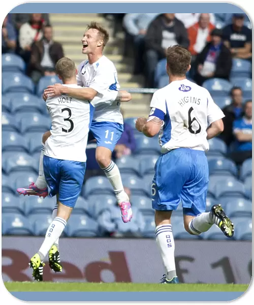 Rangers Iain Russell Scores Upset Goal Against Queen of the South in SPFL Championship at Ibrox Stadium