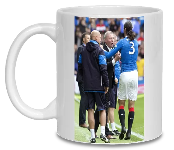 Rangers Bilel Mohsni and Ally McCoist: Celebrating a Goal in the SPFL Championship at Ibrox Stadium