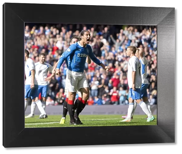 Rangers Bilel Mohsni Scores the Dramatic Winning Goal at Ibrox Stadium against Queen of the South (SPFL Championship)