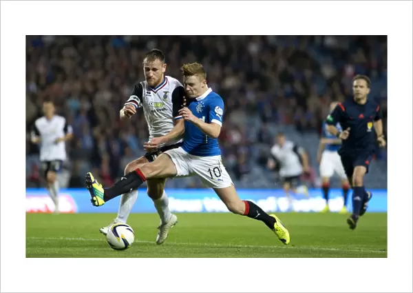 Intense Battle for Possession: Lewis Macleod vs Gary Warren - Rangers vs Inverness Caledonian Thistle, Scottish League Cup Round 2, Ibrox Stadium (Scottish Cup Champions 2003)