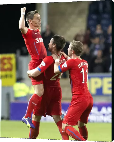 Rangers Ian Black Rejoices in Scottish League Cup Goal Against Falkirk
