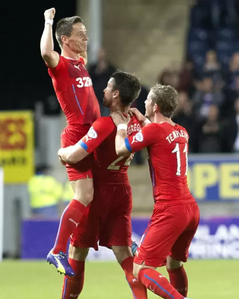 Rangers Ian Black Rejoices in Scottish League Cup Goal Against Falkirk