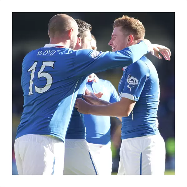 Rangers: Lewis Macleod's Championship-Winning Goal and Celebration with Team Mates