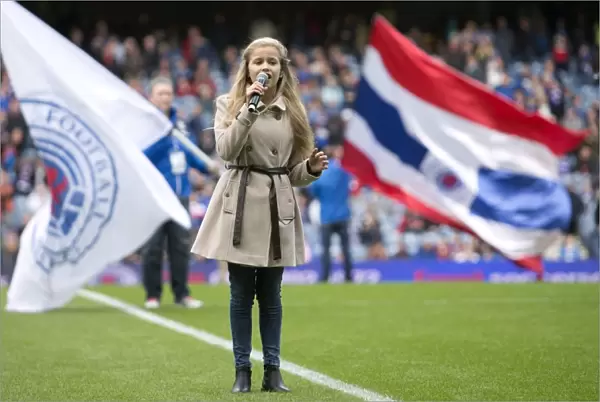 Young Megan Adams Pre-Match Show at Ibrox: Rangers Football Club's Rising Star Shines Before Kickoff (SPFL Championship, Scottish Cup Winners 2003)