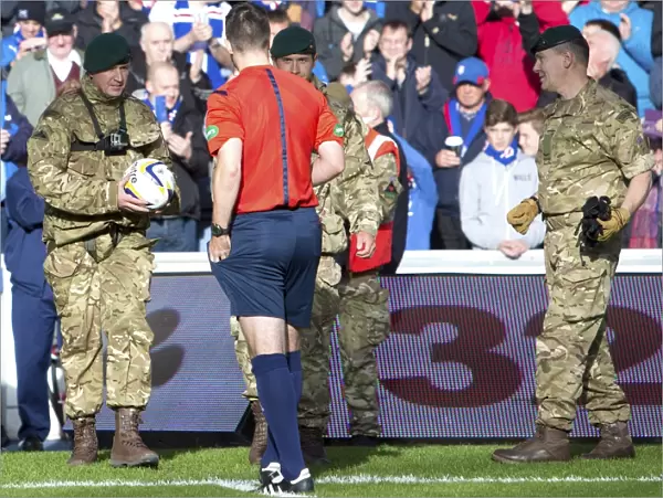 Rangers vs Raith Rovers: 2003 Scottish Championship Winning Cup Delivered by Royal Marines at Ibrox Stadium