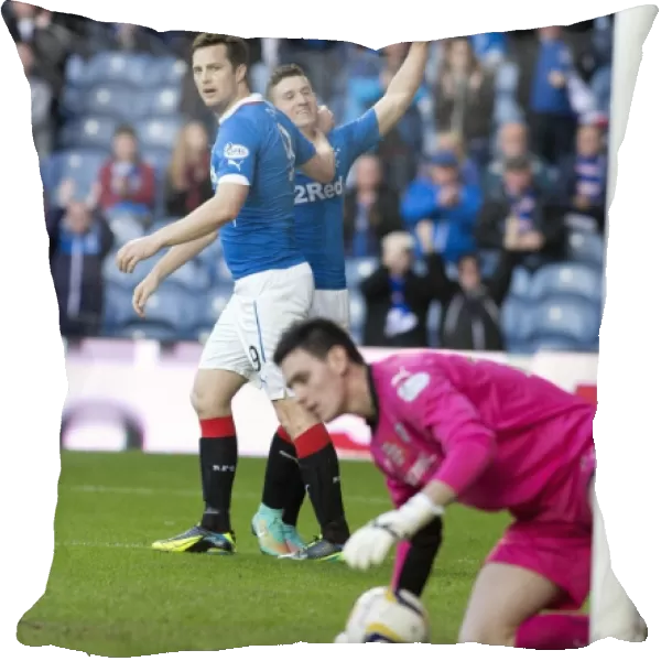 Rangers Football Club: Jon Daly and Fraser Aird's Jubilant Moment after Scoring at Ibrox Stadium - SPFL Championship: Rangers vs Raith Rovers