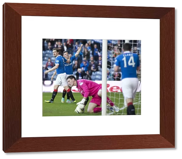 Rangers Jon Daly Celebrates First Goal in Championship Win over Raith Rovers at Ibrox Stadium