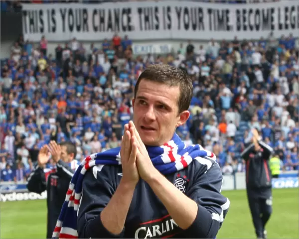 Rangers Euphoric Victory: Barry Ferguson Celebrates in the Thrilling 3-1 Win Over Dundee United (Clydesdale Bank Premier League)