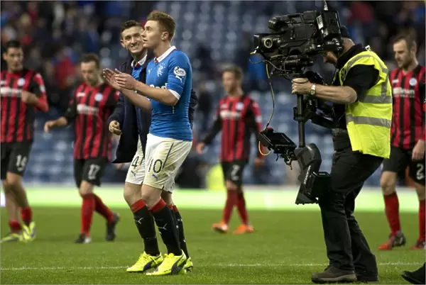 Rangers Football Club: Fraser Aird and Lewis Macleod's Euphoric Moment at Ibrox Stadium - Quarter Final Victory in the Scottish League Cup (2003)
