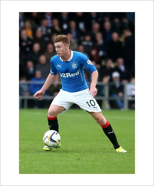 Rangers Lewis Macleod in Action: Scottish Cup Battle against Dumbarton at The Bet Butler Stadium